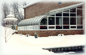 lean-to curved eva greenhouse